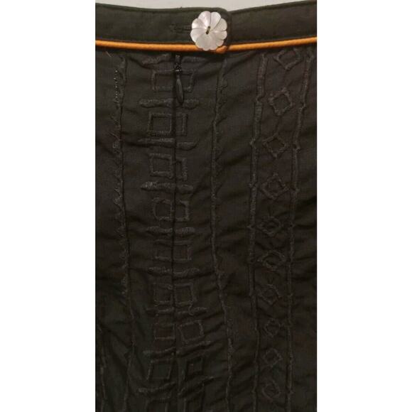 Tamara Catz Brown Tribal Skirt Cut Outs & Orange Piping 10 Boho Fairygrunge Y2K - Picture 3 of 7